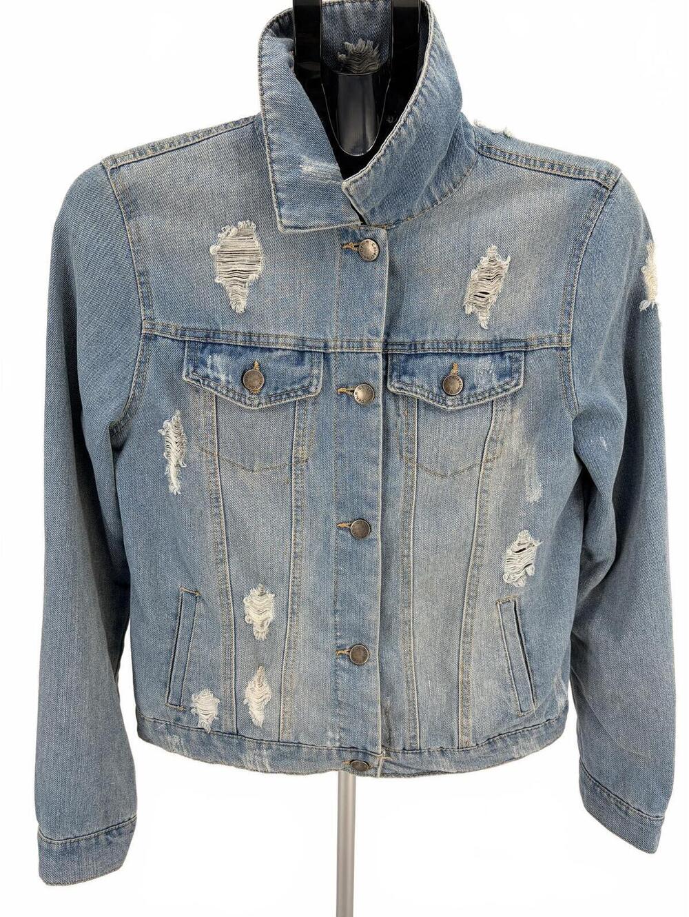 Vintage‎ C/SONO Distressed Denim Jacket Streetwear Medium